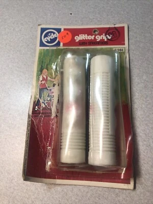 老式 1971 Cycle Products Co. 闪耀握把带串带白色 7/8 — 第 1/4 张图片