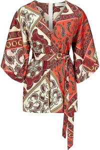 New With Tags Bishop + Young Paisley Print Kimono Sleeve Romper - Picture 1 of 2
