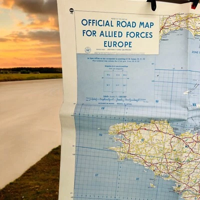Official Road Map For Allied Forces Europe France Edition 1  AMS M305  1953 - Image 1 of 4