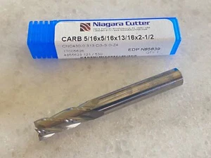 NIAGARA CUTTER 5/16" X 5/16" X 13/16" X 2-1/2" 4FL SE CARBIDE END MILL, #N85839 - Picture 1 of 2