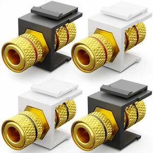 Polklemme Keystone Modul Audio Kupplung Lautsprecher Gewinde für Bananenstecker  - Bild 1 von 26