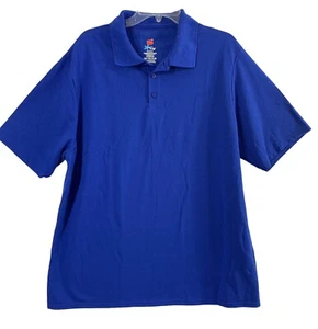 Hanes Polo Shirt Mens XL Royal Blue X Temp Short Sleeve NWOT Polyester Cotton - Picture 1 of 8