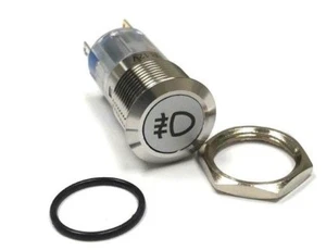 12V 19mm RED LED Marine Car Stainless Steel FOG LIGHT Push Button Switch USA - Picture 1 of 1