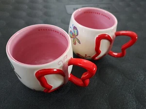 Juego de 2 tazas de té de café con mango de mariposa Starbucks 2007 de 10 oz - Imagen 1 de 10