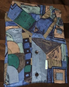 Kinder Seidenhemd Größe M (6), blaue Töne - Bild 1 von 2