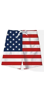 American Flag Toddler Boys Swim Shorts - Picture 1 of 2
