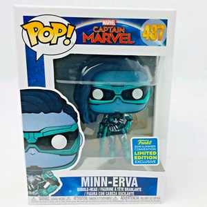 Funko Pop Marvel Capatin Marvel 487 Minn-Erva 2019 Summer Convention w Protector - Picture 1 of 10