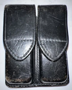SOPORTE CARGADOR PISTOLA DOBLE AUTOMÁTICO VINTAGE DON HUME CUERO NEGRO D407-2 - Imagen 1 de 4