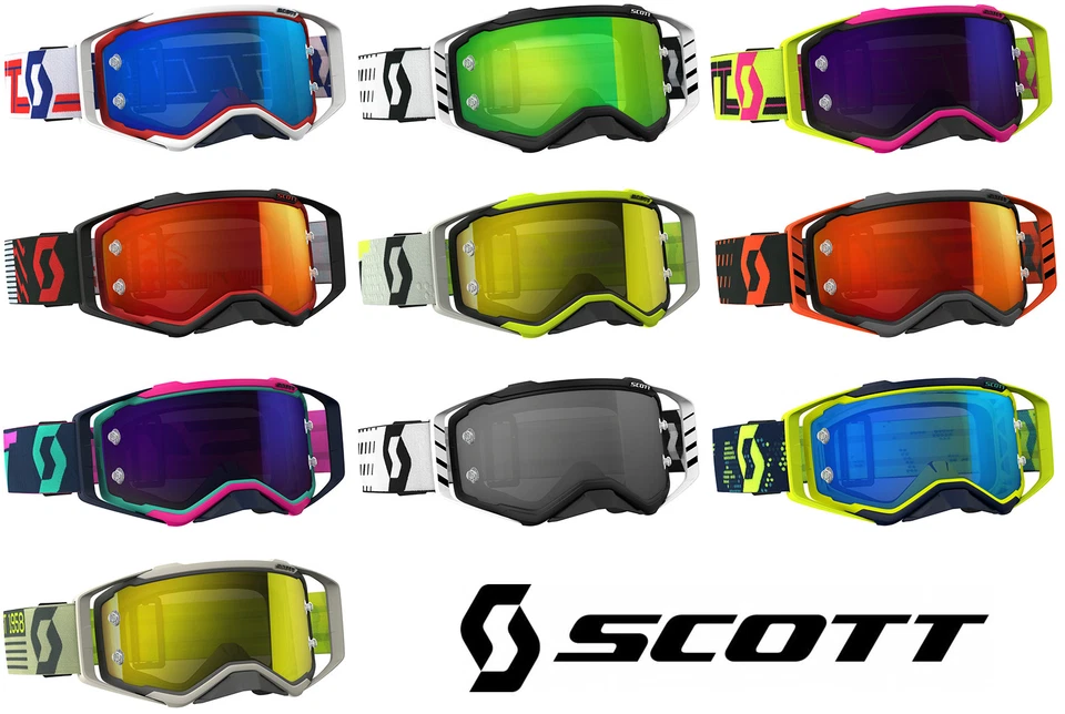 Scott Prospect Motocross MX Gafas con Cromado Obras Lentes Espejo Arrancar - Imagen 1 de 1