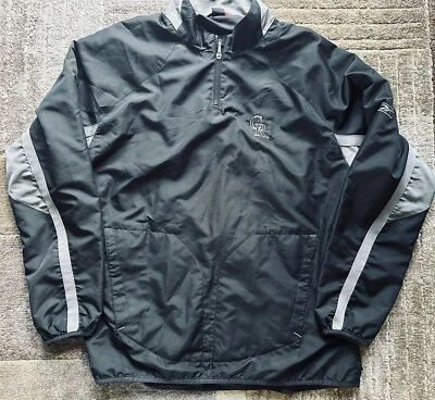Jaqueta corta-vento Colorado Rockies Reebok 1/4 Zip tamanho grande L MLB Preto - Imagem 1 de 3