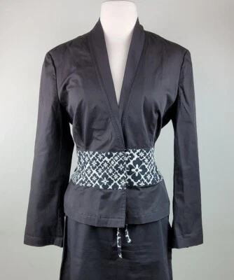 Chaqueta Blazer Moschino Mujer Tres Botones Negra Blanca Talla 12 Foto 1 de 4