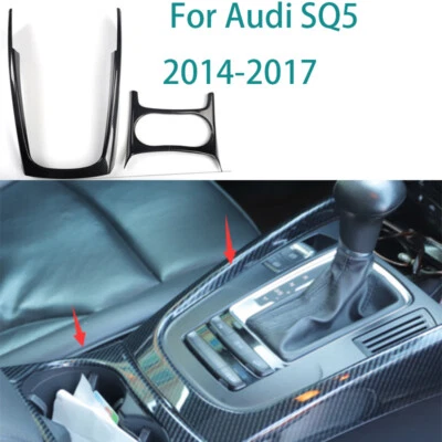 2xConsola central cambio de marchas cuadro embellecedor para Audi SQ5 2014-2017 fibra de carbono ABS Foto 1 de 4