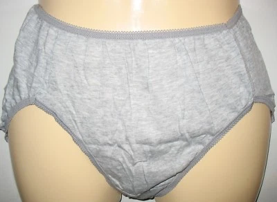 FADED GLORY -  SIZE  8 XL  - NEW  GRAY - 100% COTTON HI-CUT  PANTY  - Image 1 of 2