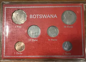 Monedas Botsuana 1976 presentadas en cubierta de vinilo (J338) - Imagen 1 de 15
