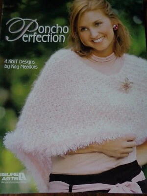 PONCHO PERFECTION 4 KNIT DESIGN PATTERNS BY KAY MEADORS LEISURE ARTS #3976 - Image 1 of 4