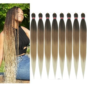 RUN SHUI Ombre Pre Stretched Braiding Hair 36 Inch 4 Tones Braid Hair Extensions - Picture 1 of 5