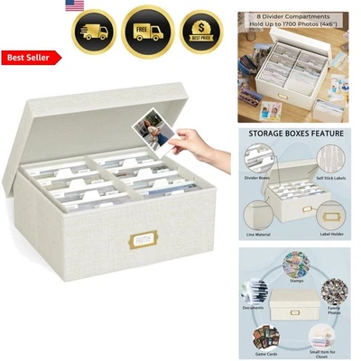 Caja de almacenamiento de fotos organizadora de ropa de cama con divisores para 1700 fotos 4x6 Foto 1 de 4