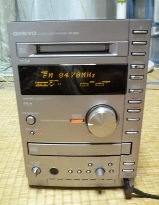 ONKYO FR-155A CD/MD Tuner Amplifier FM/AM AC100V 50/60 Hz Silver Rare Japan Used - Image 1 of 4