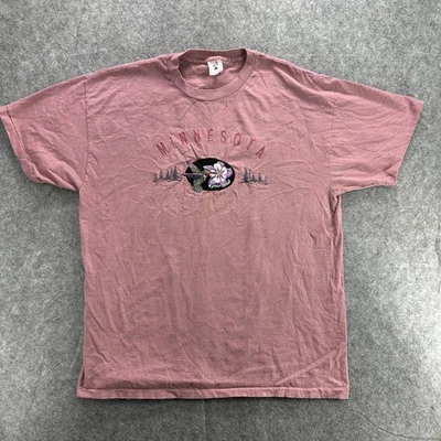 Camisa De Colección Minnesota Para Hombre Grande Rosa Bordada Colibrí Hecha en EE. UU. 90s Foto 1 de 4