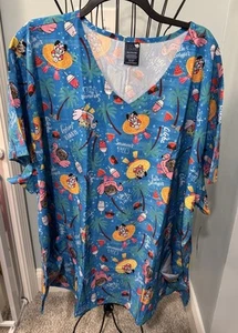 New Zoe + Chloe 5X 5XL “Playcation” Summer Vibes Dogs Cats Women’s scrub top - Picture 1 of 12