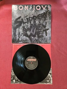 BON JOVI SLIPPERY WHEN WET 12" LP VINYL RECORD MERCURY 1986 VG/EX+ - Picture 1 of 3