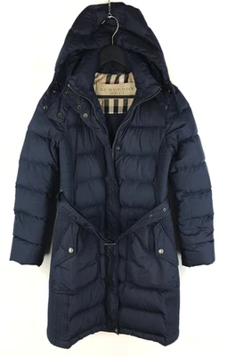 Chaqueta de plumón para mujer Burberry Brit azul marino acolchada larga acolchada talla S Foto 1 de 4