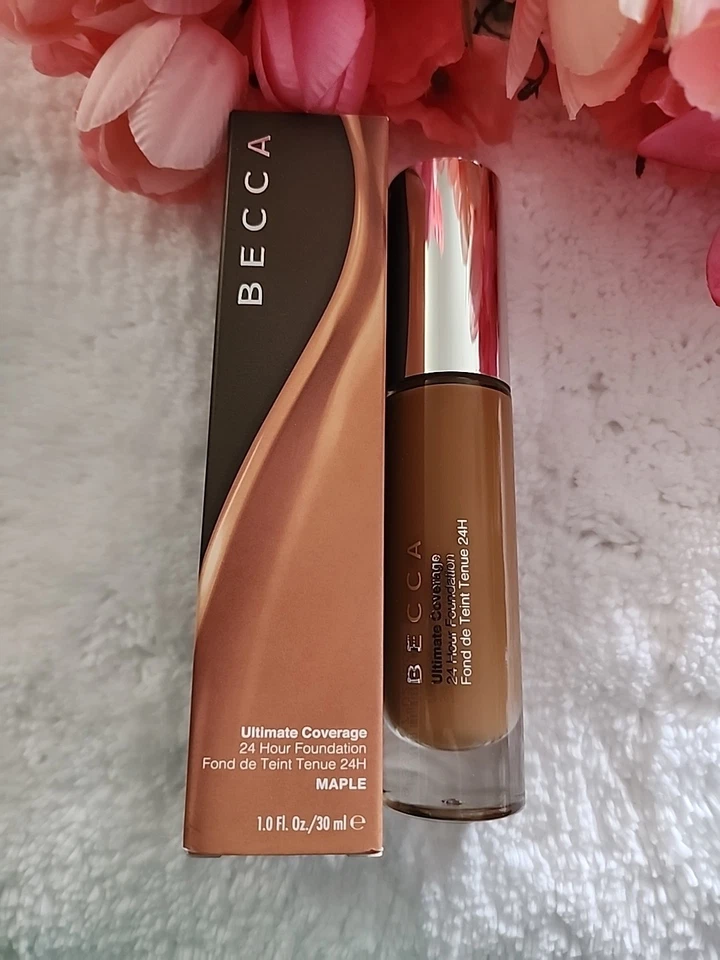 NIB Full Size BECCA Ultimate Coverage 24 Hour Foundation 1 oz MAPLE - Image 1 of 4