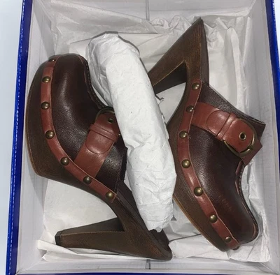 New White Mountain Leather Cornelia Studded Heeled Clogs Vintage Y2K - Image 1 of 4