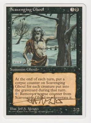 Gold Signed Scavenging Ghoul LP 4th Edition Artist Jeff A. Menges 1995 MTG Magic - Image 1 of 2