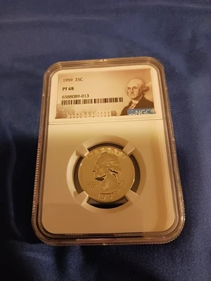 1959 SILVER NGC PF68 QUARTER  - Image 1 of 2