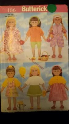 Butterick 186 18" Doll Contemporary Wardrobe Pattern - Image 1 of 2