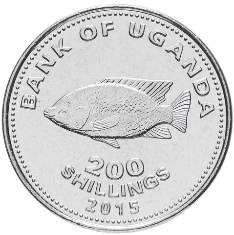 Uganda | 200 Shillings Coin | Cichlid Fish | KM68a | 2007 - 2019 Cover