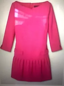 Abito Victoria Beckham collo barca rosa Barbie vita bassa manica 3/4 taglia XL - Foto 1 di 6