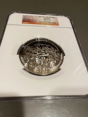 2012 5 OZ SILVER 25C DENALI NGC MS 69  PROOF LIKE - Image 1 of 2