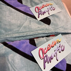 Lot Of 2 Ocean Pacific Oversized Beach Towel 40X72 Vintage Ombré Logo NEW - Picture 1 of 11