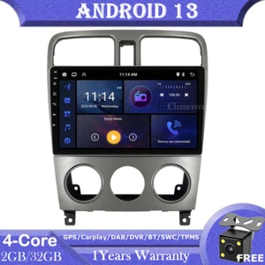 9"Android 13 Autoradio Carplay GPS SAT Navi DAB BT DVR For Subaru Forester 04-08 - Picture 1 of 12