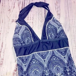 Venus one piece swimsuit blue paisley size 6 - Picture 1 of 7
