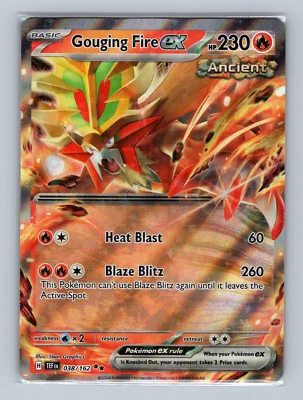 Gouging Fire EX 038/162 TEF sv05 Temporal Forces Double Rare Pokémon TCG NM - Image 1 of 3