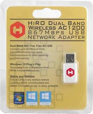 HiRO H50354 Dual Band 802.11ac 11ac AC1200 5G 867Mbps Wireless WiFi WLAN USB - Image 1 of 3