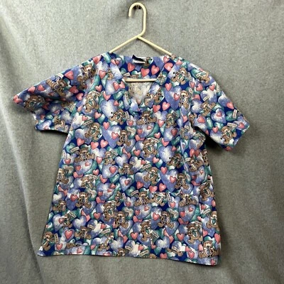 磨砂上衣女式大号 Landau 泰迪熊心形拥抱微笑  — 第 1/4 张图片