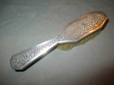 ancienne brosse à cheveux argent asie fin XIX ème - Photo 1/4