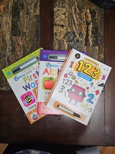 Set of 3 Little Learning Wipe Clean Books First Words, ABC, 123 - Bild 1 von 7