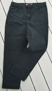 VTG Merona Jeans Black Denim Mens 36 x 29.5 Flat Front 5 Pocket Y2K Preppy Sport - Picture 1 of 12