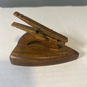 Vintage Handmade Wooden Note Holder / Unique Desk / House Decor - Picture 1 of 8