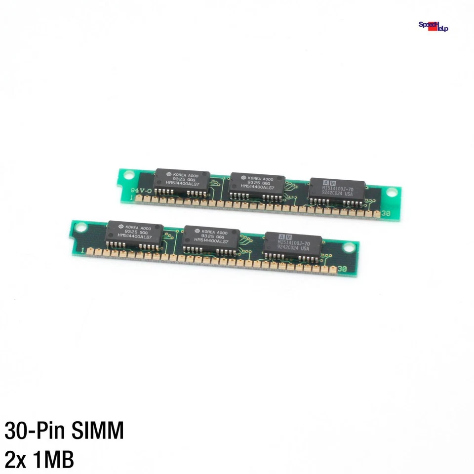 Simm Hitachi Hm514400als7 2mb Ram 2x1mb 30-Pol Pin 2 Mb for 80286 80386 80486 OK - Image 1 of 2