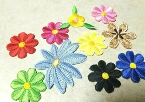 CraftbuddyUS 10 Stck. Aufbügeln Stoff Blume Motiv Stickpatches, Zum Selbermachen, Nähen - Bild 1 von 3