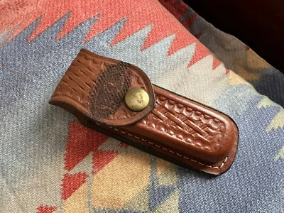 Cuchillo de cinturón de cuero hecho a mano de colección funda multiherramienta botón a presión Leatherman Foto 1 de 4