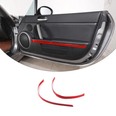 Tira de moldura interior de puerta de coche de fibra de carbono roja para Mazda MX-5 2009-2014 2 PIEZAS Foto 1 de 4