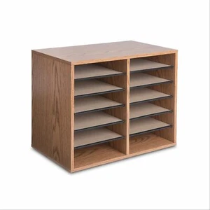 Organizador de escritorio ajustable con 12 compartimentos, roble mediano 1 ea - Imagen 1 de 1