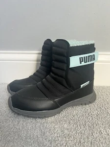 Puma Girls Snow Boots Size US 2C Black And Blue boots Logo New - Picture 1 of 11